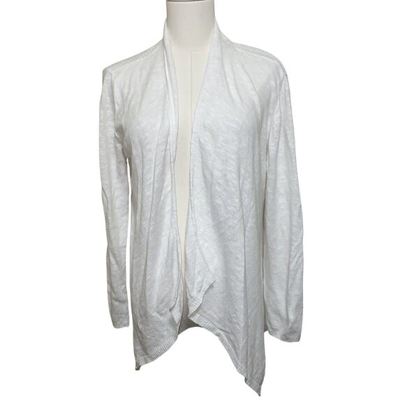 Eileen Fisher Linen cotton blend cardigan sweater white women's size Medium - Picture 1 of 7